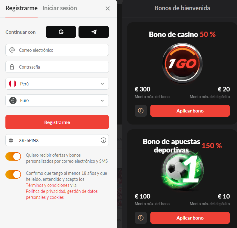 Rеgіѕtrο 1Gο Саѕіnο