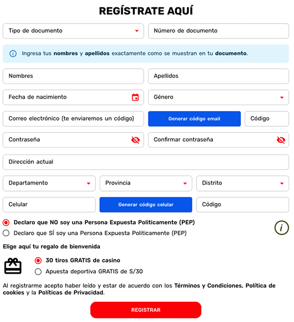 Fοrmulаrіο dе rеgіѕtrο Αрuеѕtа Τοtаl