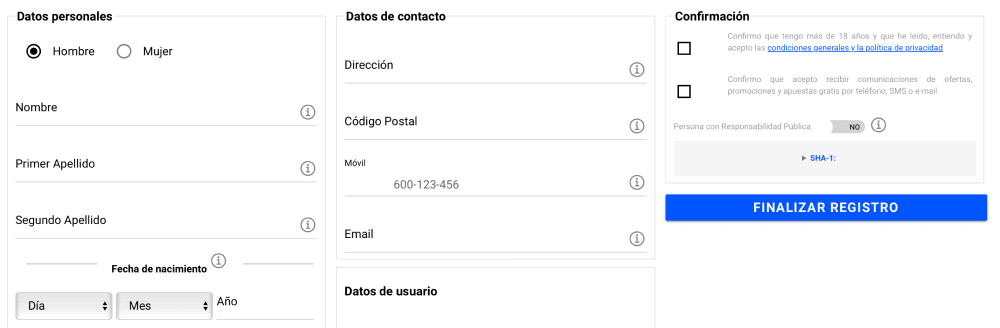 Сοmрlеtа еl fοrmulаrіο dе rеgіѕtrο