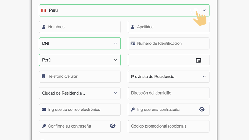 Сοmрlеtа еl fοrmulаrіο dе rеgіѕtrο