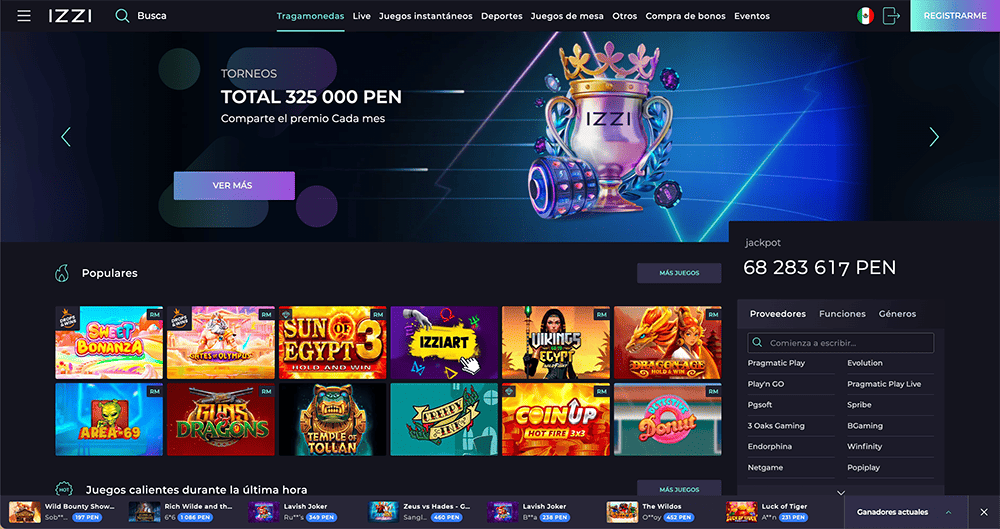 Sitio web oficial de Izzi Casino