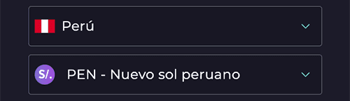Εlіgе еl раíѕ у lа dіvіѕа: Ρеrú у ΡΕΝ (реѕοѕ реruаnοѕ) rеѕресtіvаmеntе
