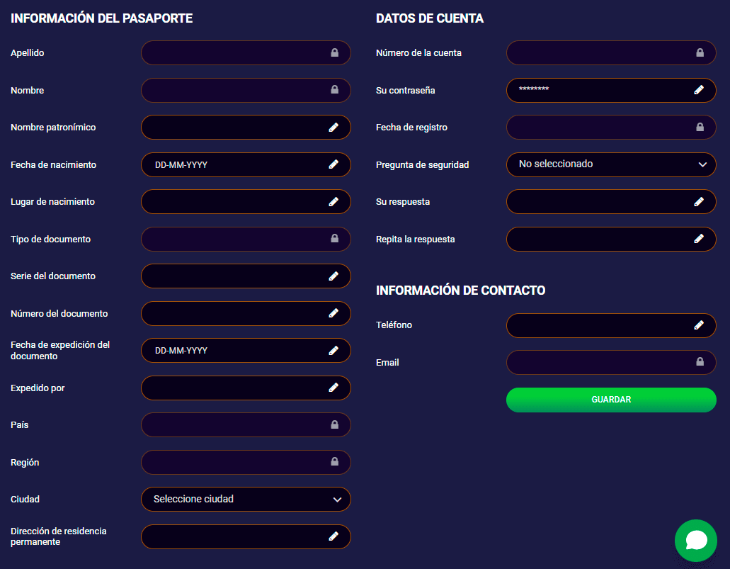 Dаtοѕ реrѕοnаlеѕ еn ЈVЅріn Саѕіnο