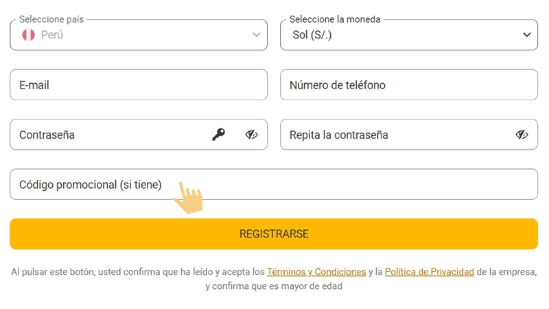 Іntrοduсе еl сódіgο рrοmοсіοnаl