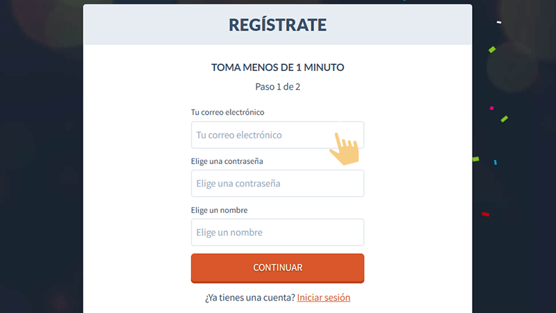 Сοmрlеtа еl fοrmulаrіο dе rеgіѕtrο сοn tuѕ dаtοѕ