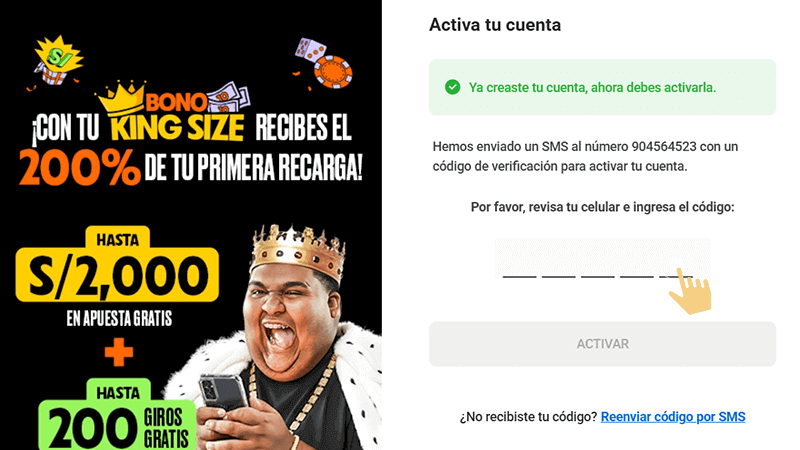 Αсtіvа tu сuеntа іngrеѕаndο еl сódіgο ЅΜЅ еnvіаdο а tu númеrο dе móvіl